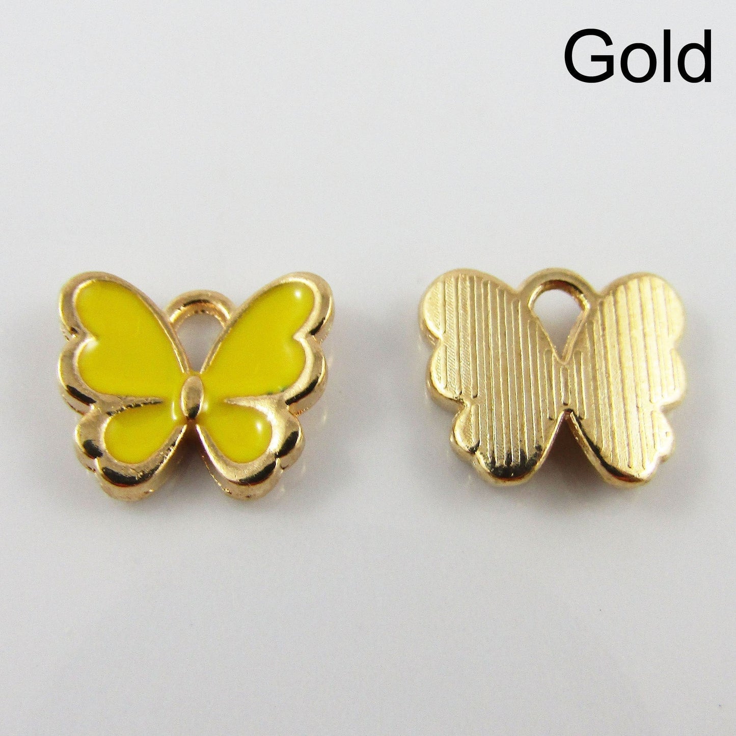 Bulk 10pce Enamel Butterfly Charm Pendant 10x13mm Select Colour