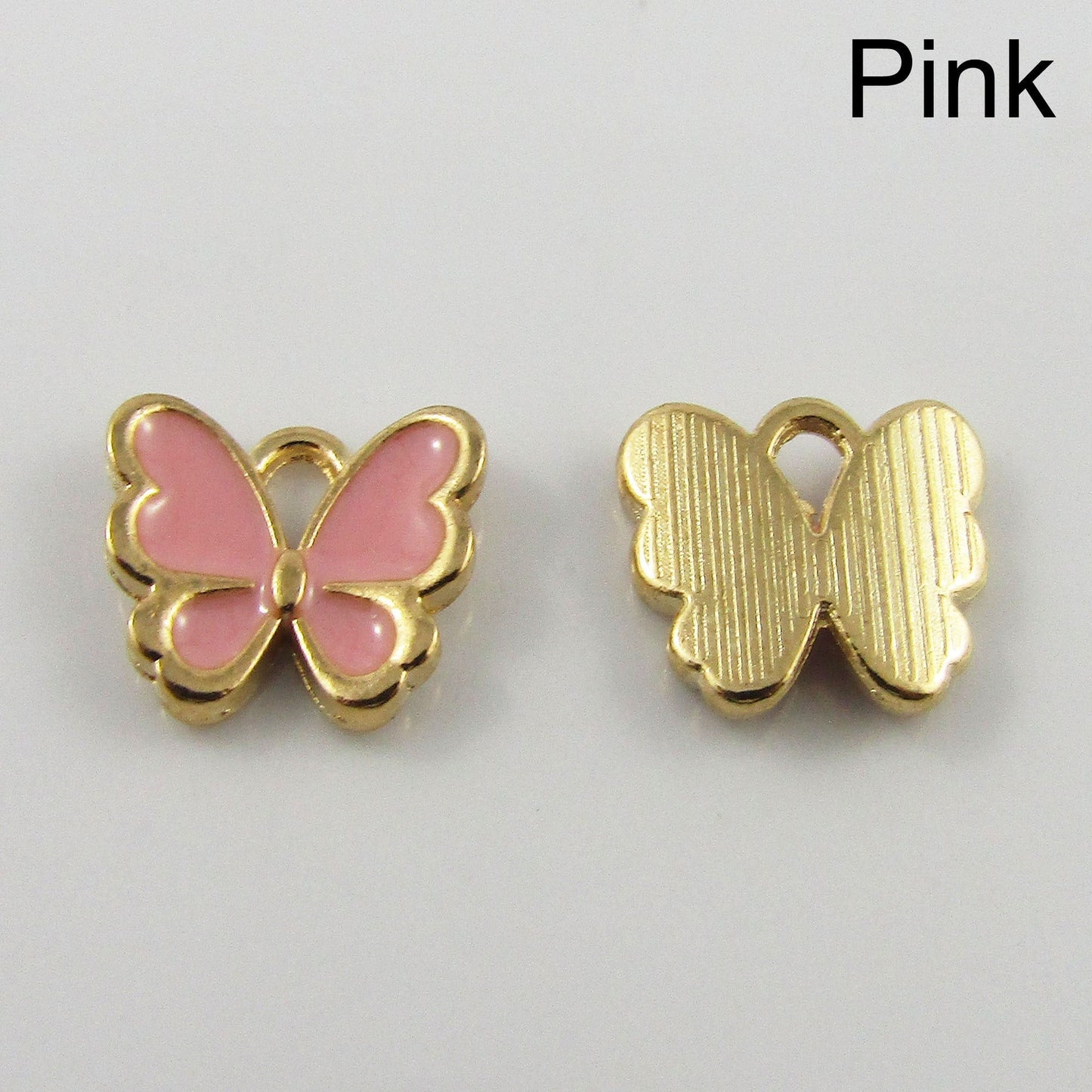 Bulk 10pce Enamel Butterfly Charm Pendant 10x13mm Select Colour