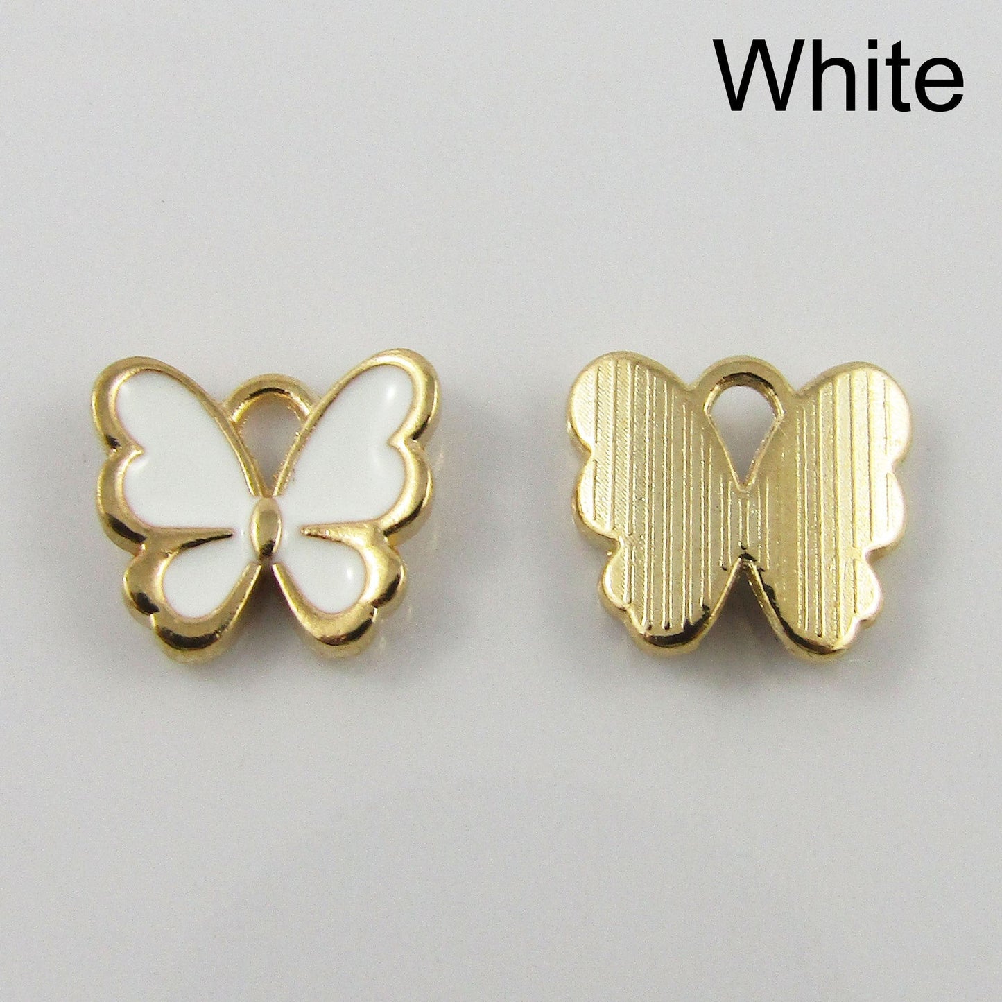 Bulk 10pce Enamel Butterfly Charm Pendant 10x13mm Select Colour