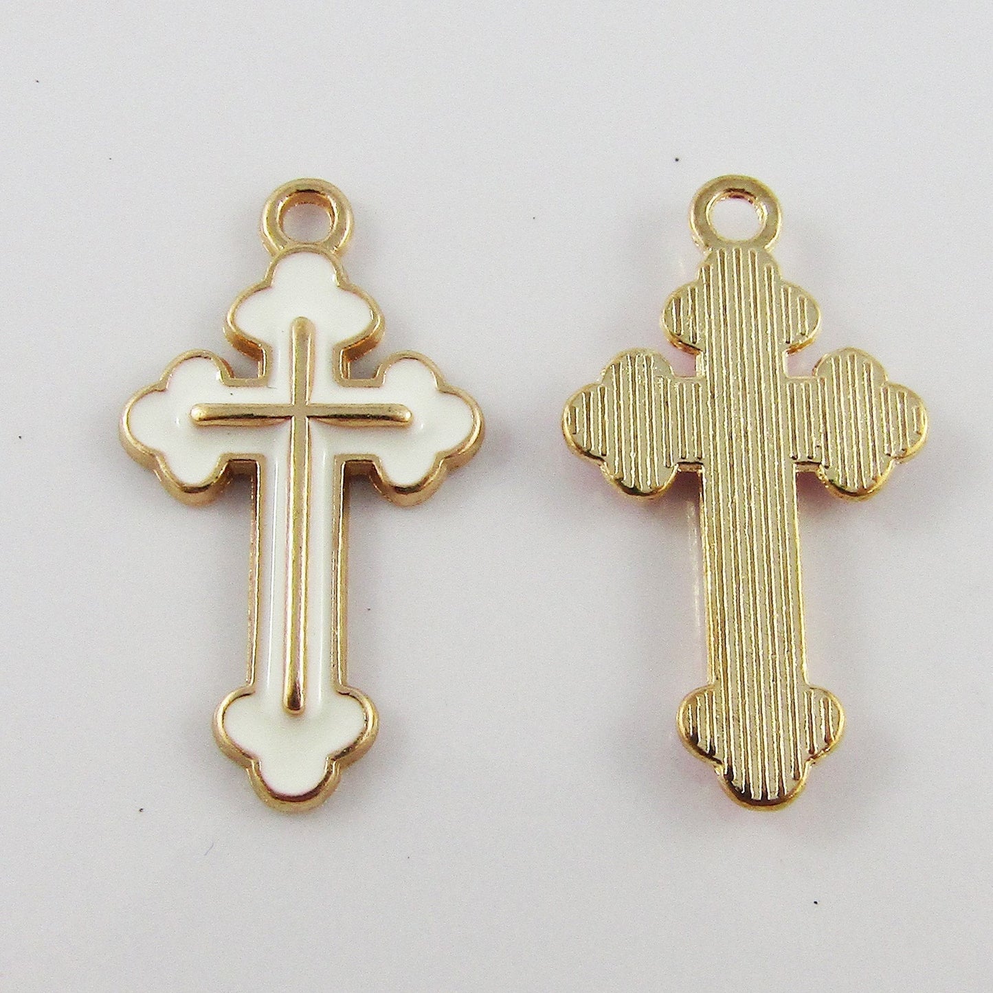 Bulk 10pce Enamel Easter Religious Cross Charm Pendant 25x14mm Select Colour