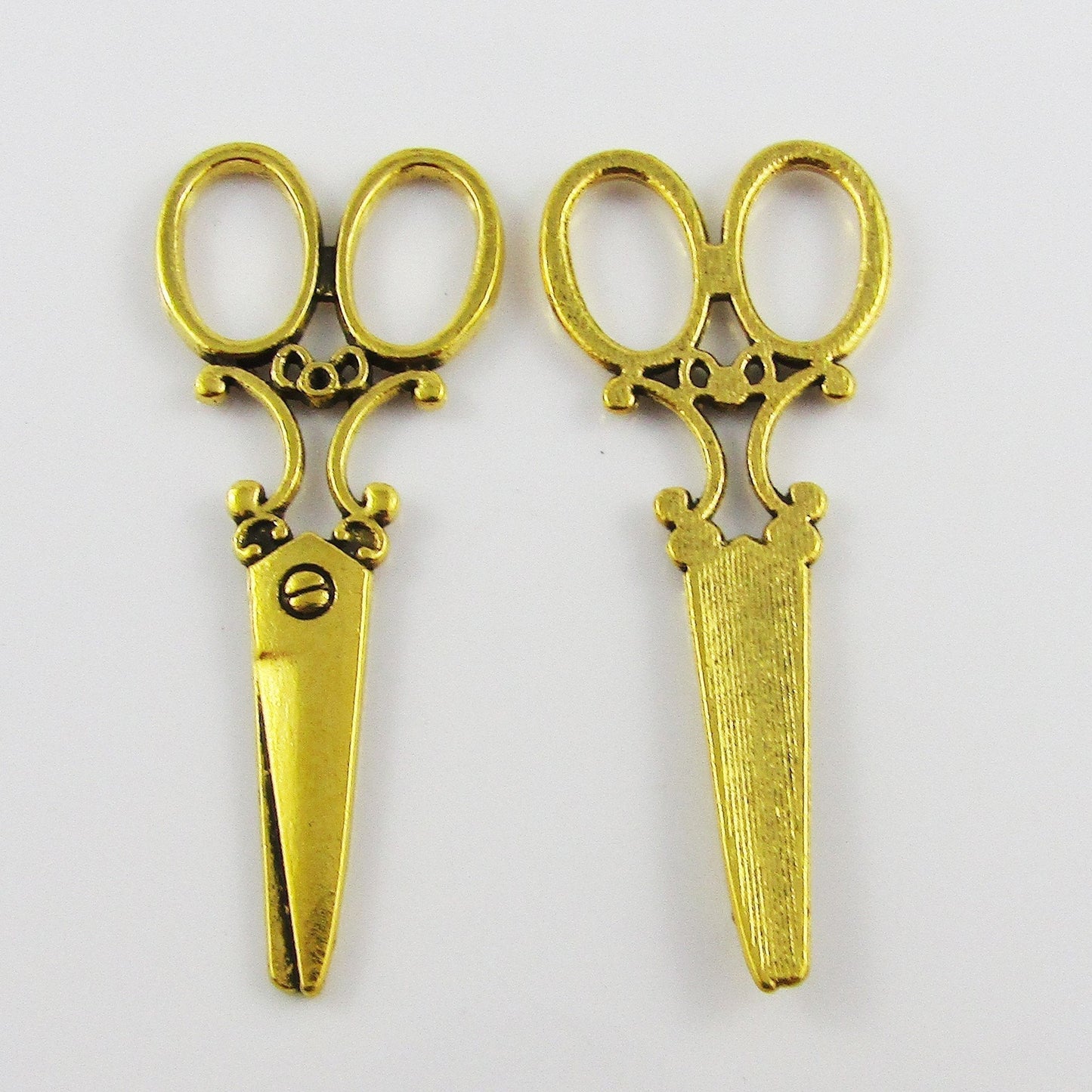 Bulk Dressmaking Shears Charm Pendant Scissors 60x25mm ANIQUE GOLD Select Qty
