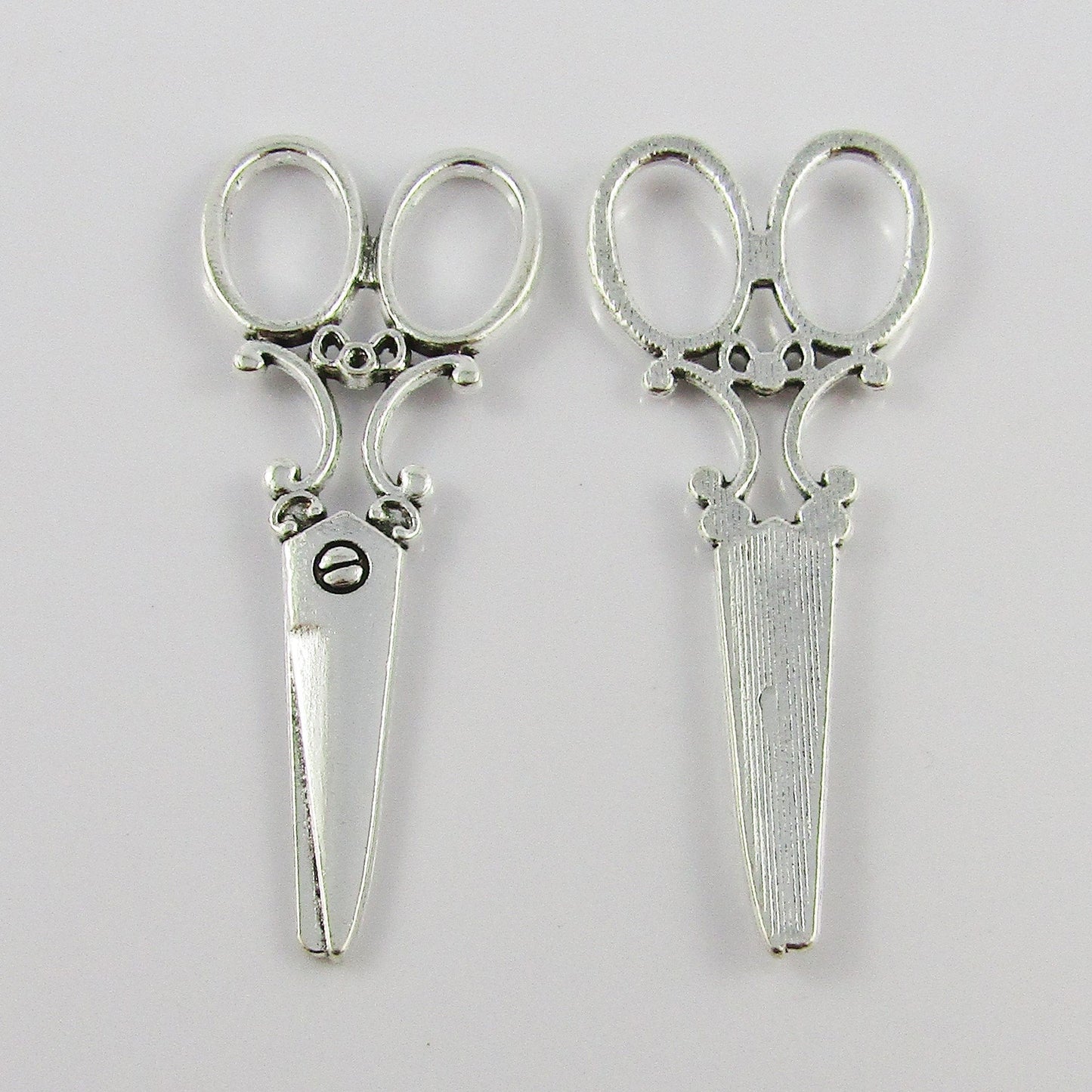 Bulk Dressmaking Shears Charm Pendant Scissors 60x25mm SILVER Select Qty