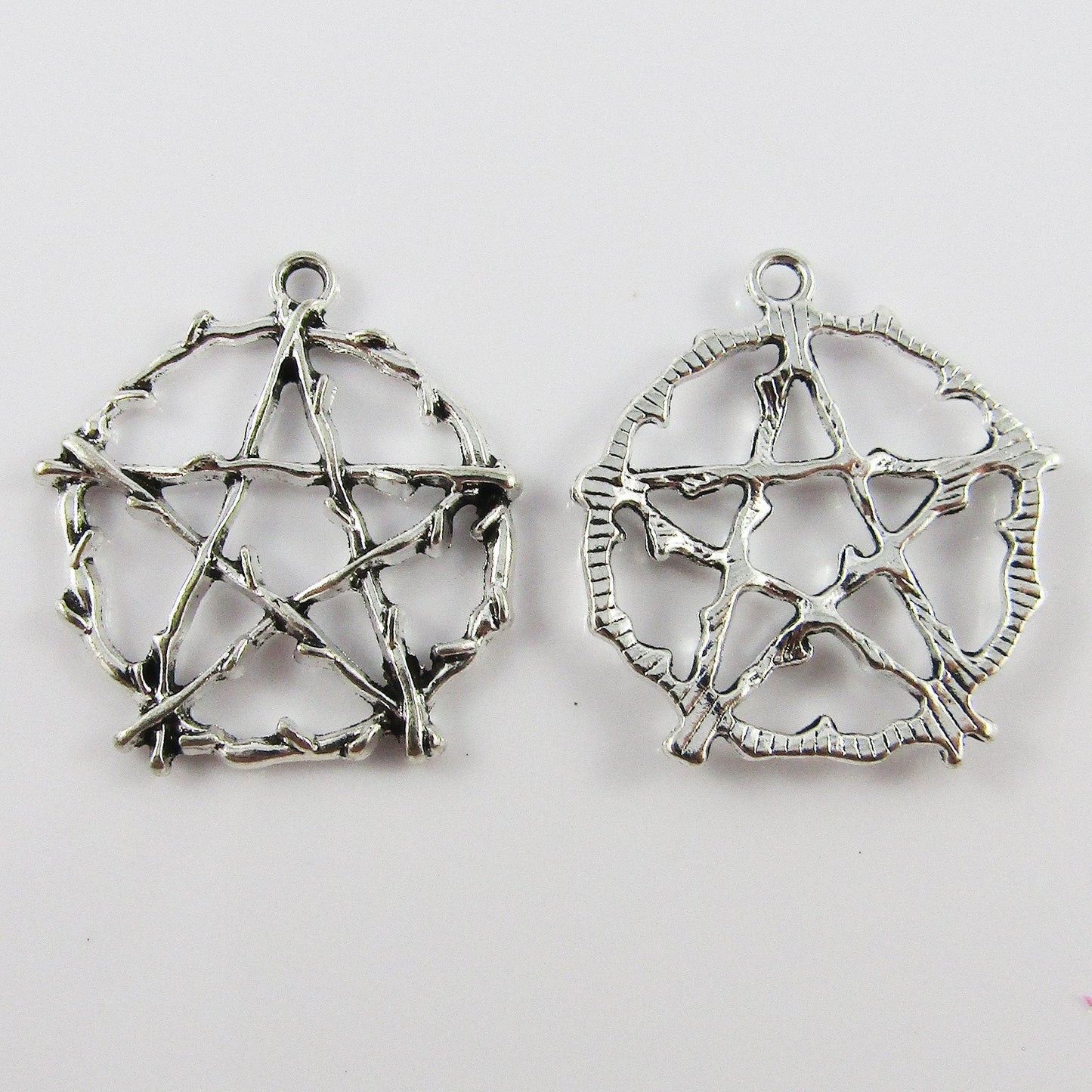 Bulk Twig Pentagram Charm Pendant Earth Element Wicca 28x26mm Select Qty