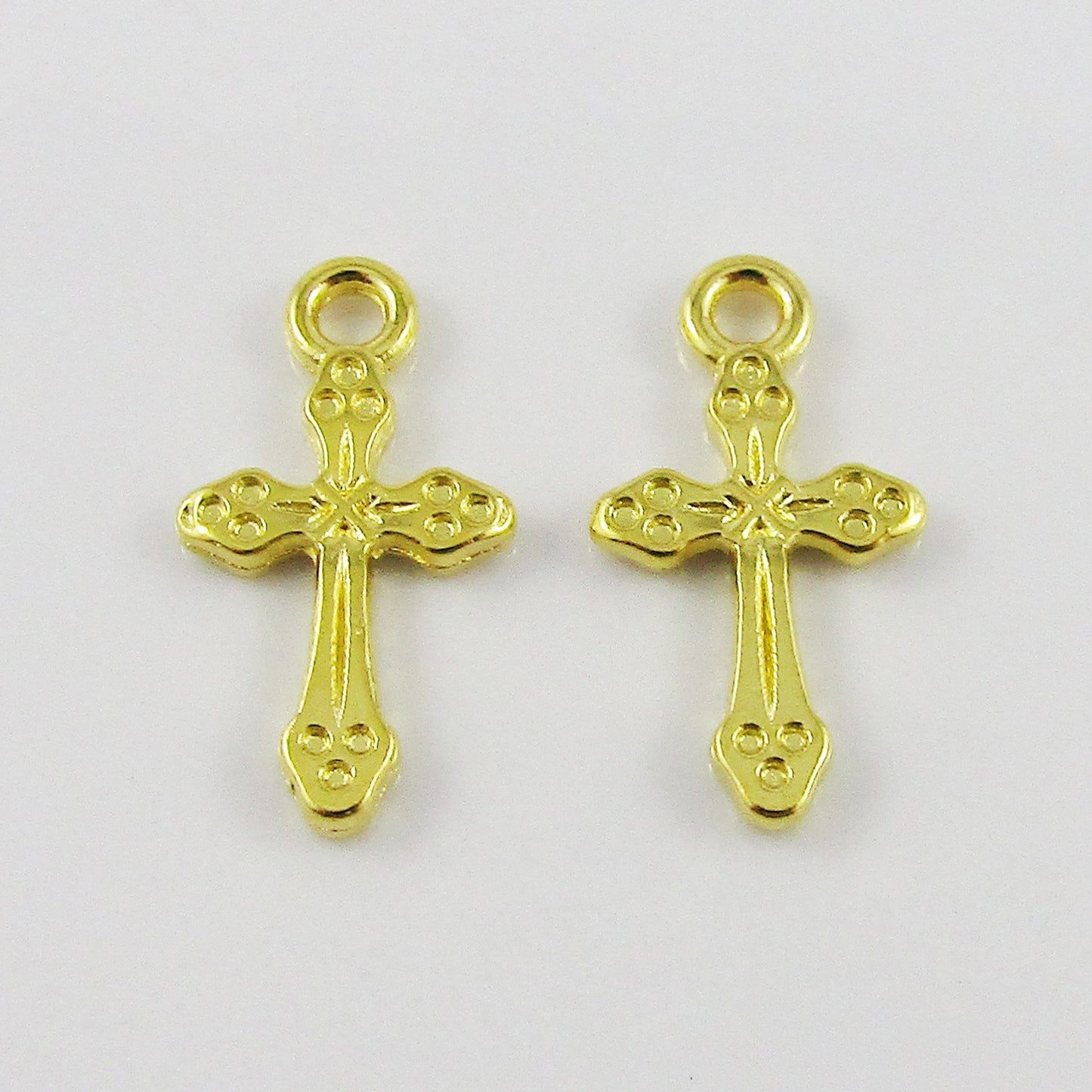 Bulk Filigree Cross Charm Pendant Gold 19.2x10.5mm Select Qty