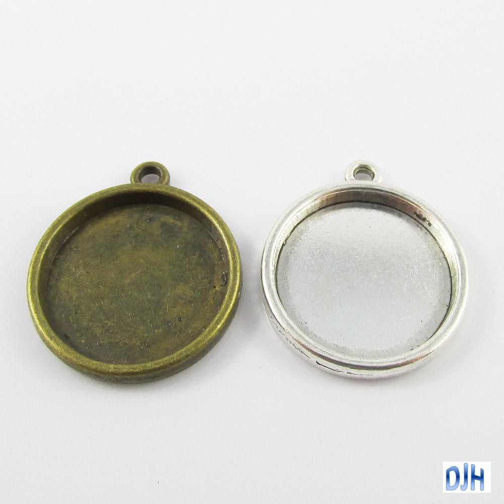 Bulk Pack of 5 Round Cabochon Setting 23x3mm Tray 20mm Select Silver or Bronze