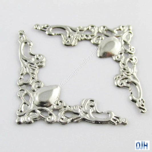 30pcs Filigree Corner Embellishments 22x22mm Craft Scrapbooking Pick Colour