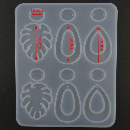 Monstera Leaf Hollow Shape Earring Pairs Silicone Casting Mould for Epoxy Resin