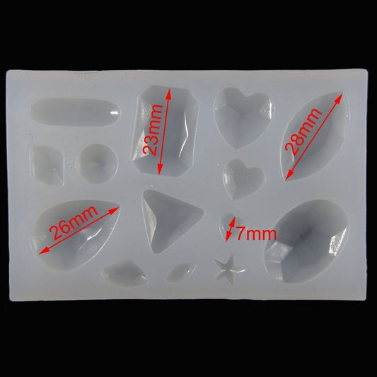 MINI Faceted Cabochon Shapes Pendant Silicone Casting Mould for Epoxy Resin