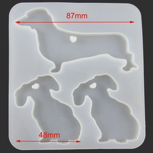 Dachshund Dog Pendant Silicone Casting Mould for Epoxy Resin Earrings Necklace