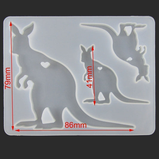 Aussie Kangaroo Pendant Silicone Casting Mould for Epoxy Resin Earrings Necklace