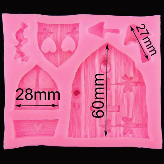 Fairy Door & Windows FOOD GRADE Silicone Mould Fondant Chocolate Soap Resin