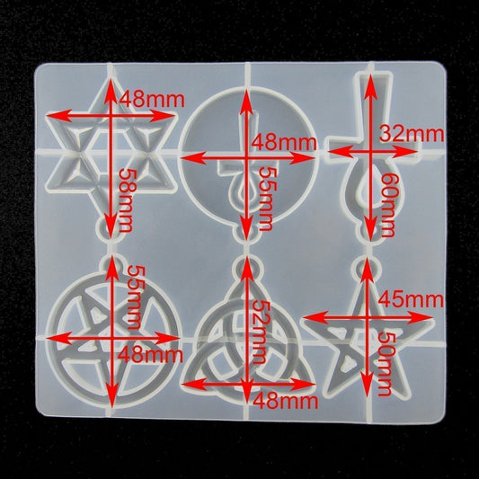 Pentagram Wicca Celtic Knot Ankh Silicone Casting Mould for Epoxy Resin