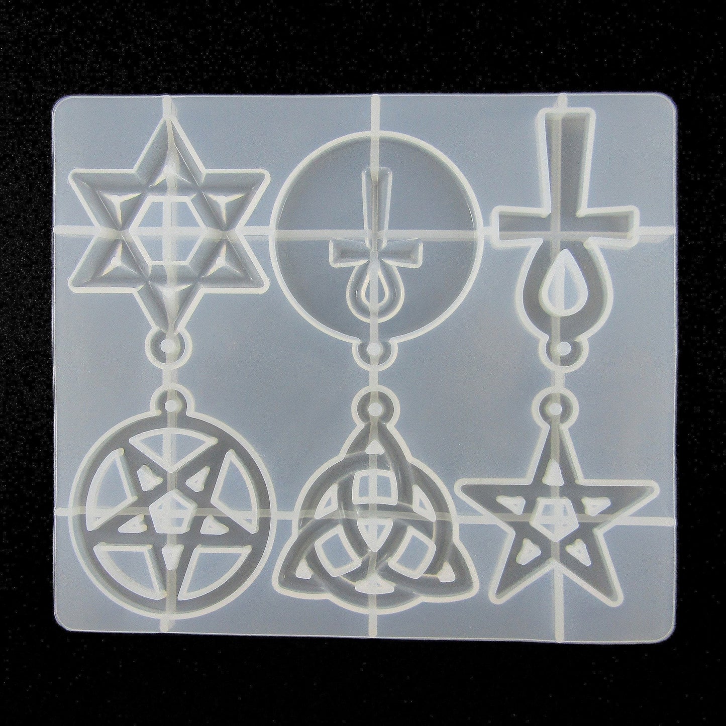 Pentagram Wicca Celtic Knot Ankh Silicone Casting Mould for Epoxy Resin