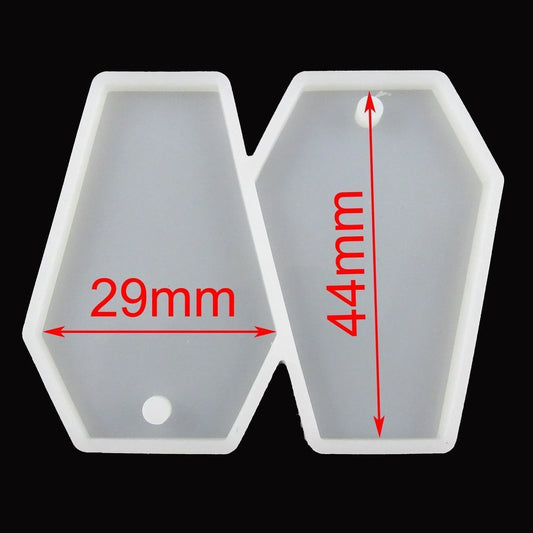 Gothic Coffin Halloween Pendant Silicone Casting Mould for Epoxy Resin