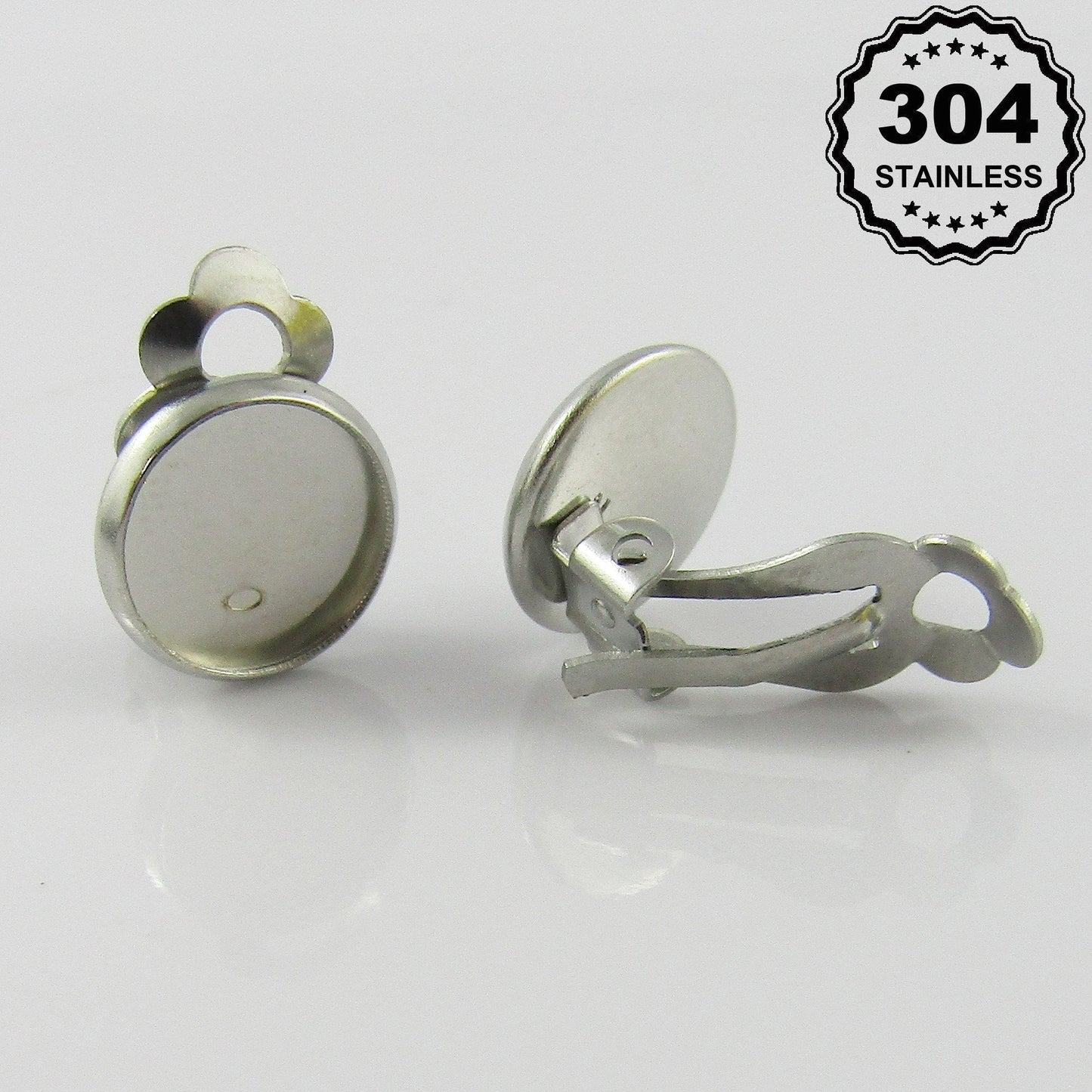 Bulk 10pcs (5sets) DIY Cabochon Setting Clip on Earring Finding Fit 10mm Cabs SS