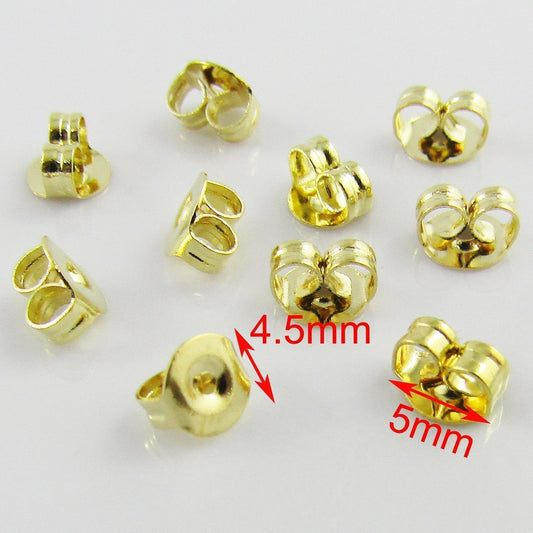 Bulk 50pcs(25pair) Butterfly Earnut Earring Back Stopper 4.5x5x3mm 304Stainless