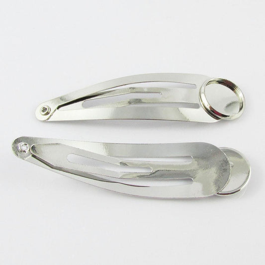 Bulk 10pcs Cabochon Setting Snap Hair Clip Finding 52mm Fit 12mm Cabs