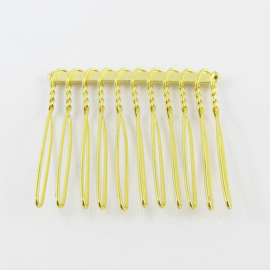 Bulk 10pcs DIY Iron Hair Comb Finding 42x35mm Beaded Bridal Comb Select Colour