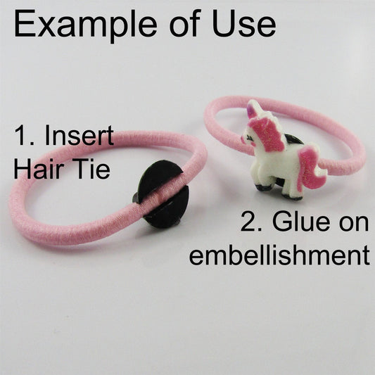 Bulk 50pcs DIY Hair Tie Clear Embellishment Base Finding 13x6mm Fit 3-4mmElastic