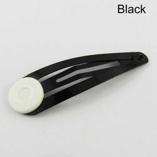 Bulk 10pcs Painted Snap Hair Clip Finding with Acrylic Glue Pad Pick Colour