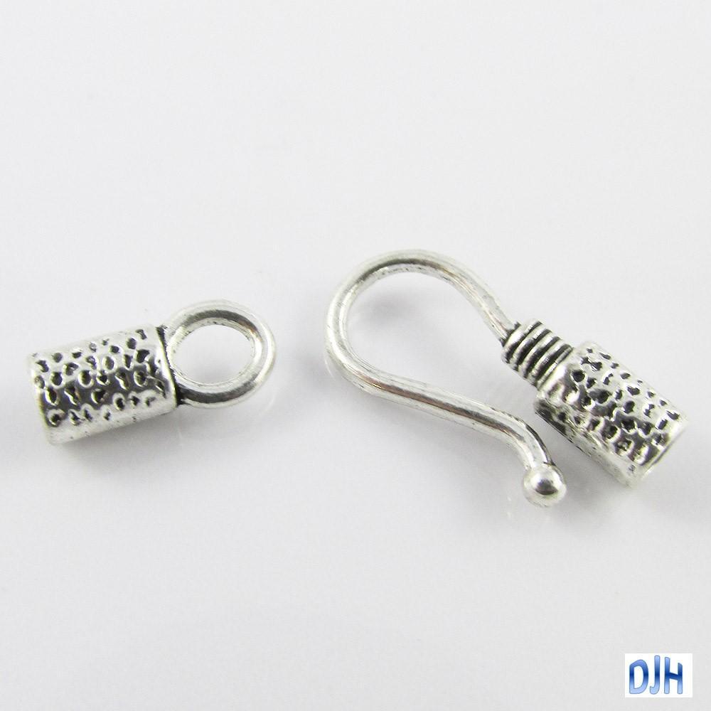 Bulk 10 sets DIY Hook & Eye Cylinder Clasp Finding 18x9mm Fit 3mm Cord