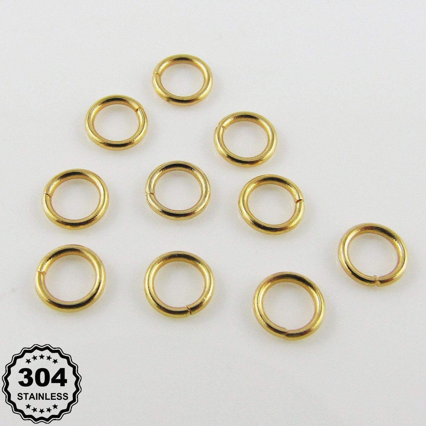 10 pcs Bulk 18k Gold Plated Stainless Steel 5mm Open Jump Rings Findings Craft