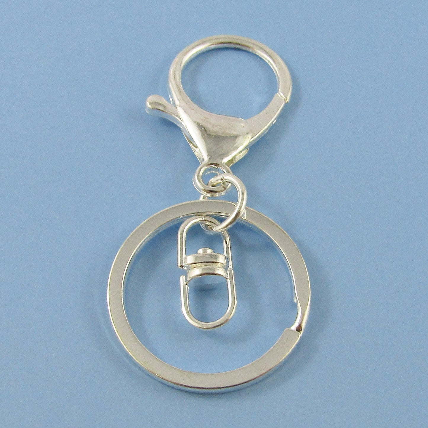 Bulk Key Ring Keychain Silver Plate Oversized Lobster Clasp & Swivel Pick Qty