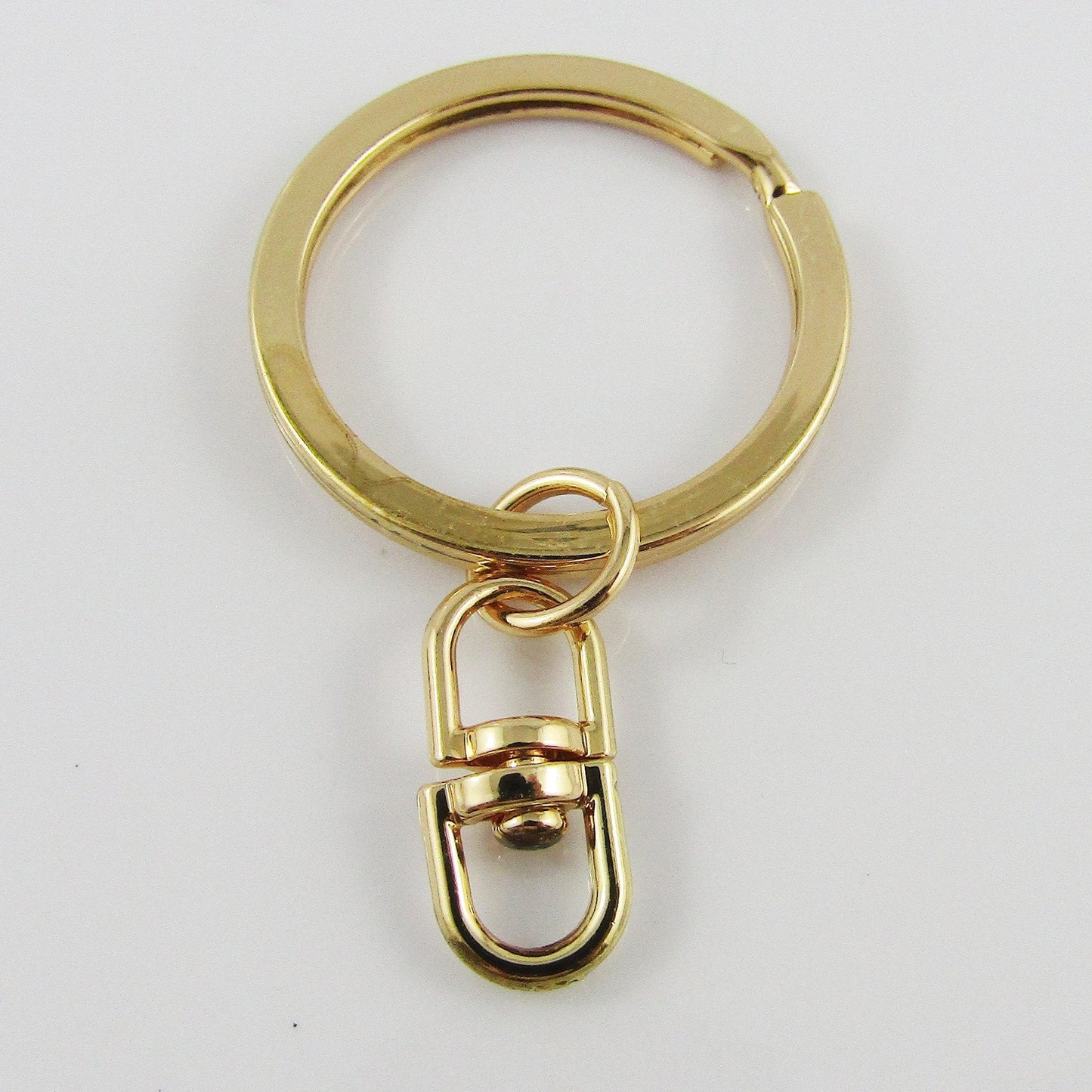 Bulk Keychain Key Ring Findings Flat Ring Swivel Keyring 30mm Gold Select Qty