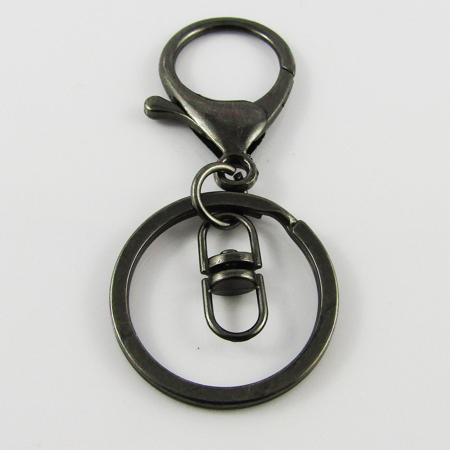 BULK Key Ring Keychain Lobster Clasp Swivel Finding SplitRing Keyring Gunmetal