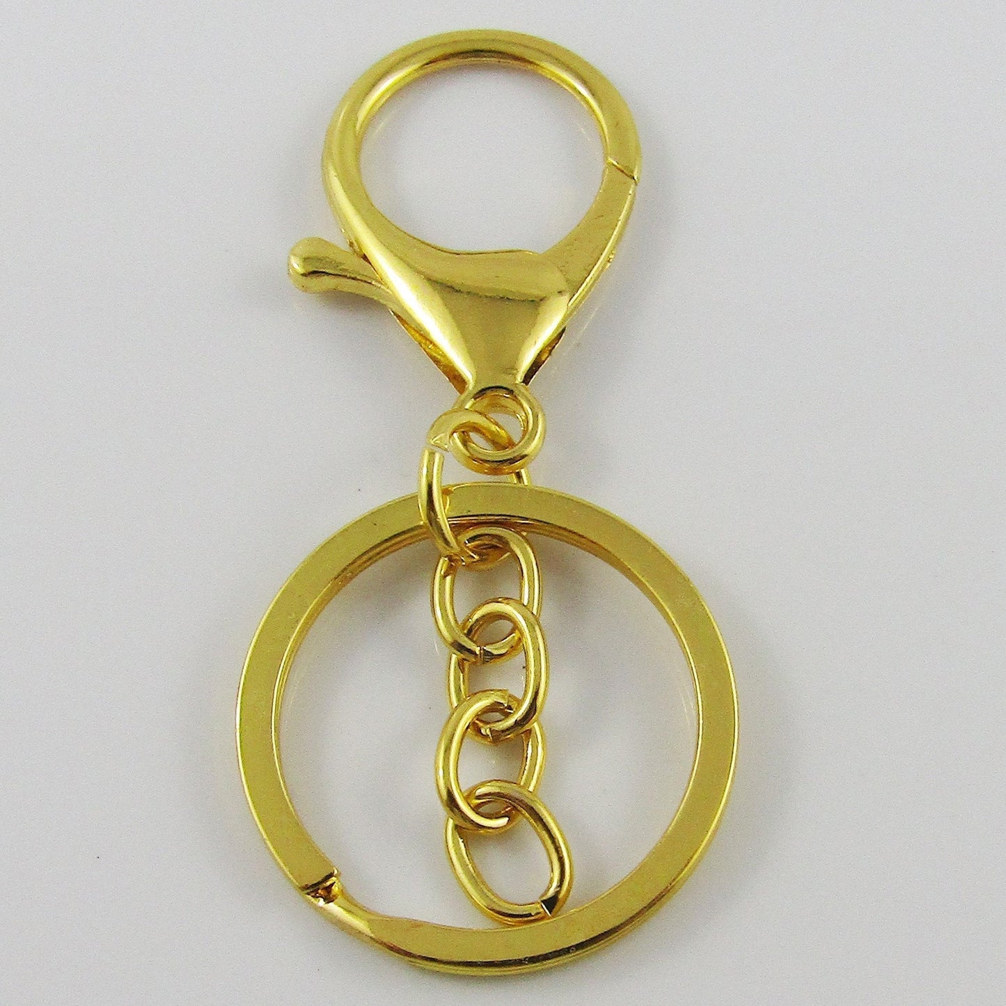 BULK Key Ring Keychain Lobster Clasp Finding with chain 68mm GOLD Select Qty