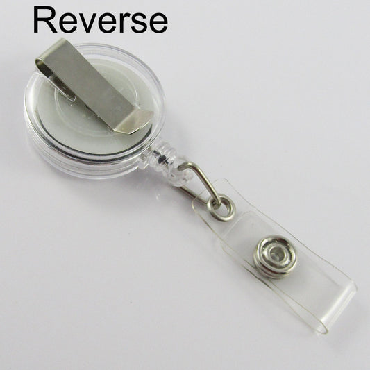 5pcs DIY Swipe Card Retractable ID Badge Reel with Belt Clip Clear 80x32x15mm