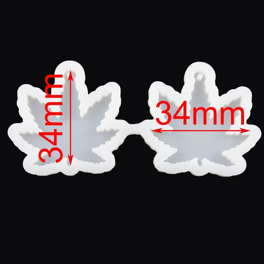Hemp Leaf Pendant Earring Silicone Mould for Epoxy Resin