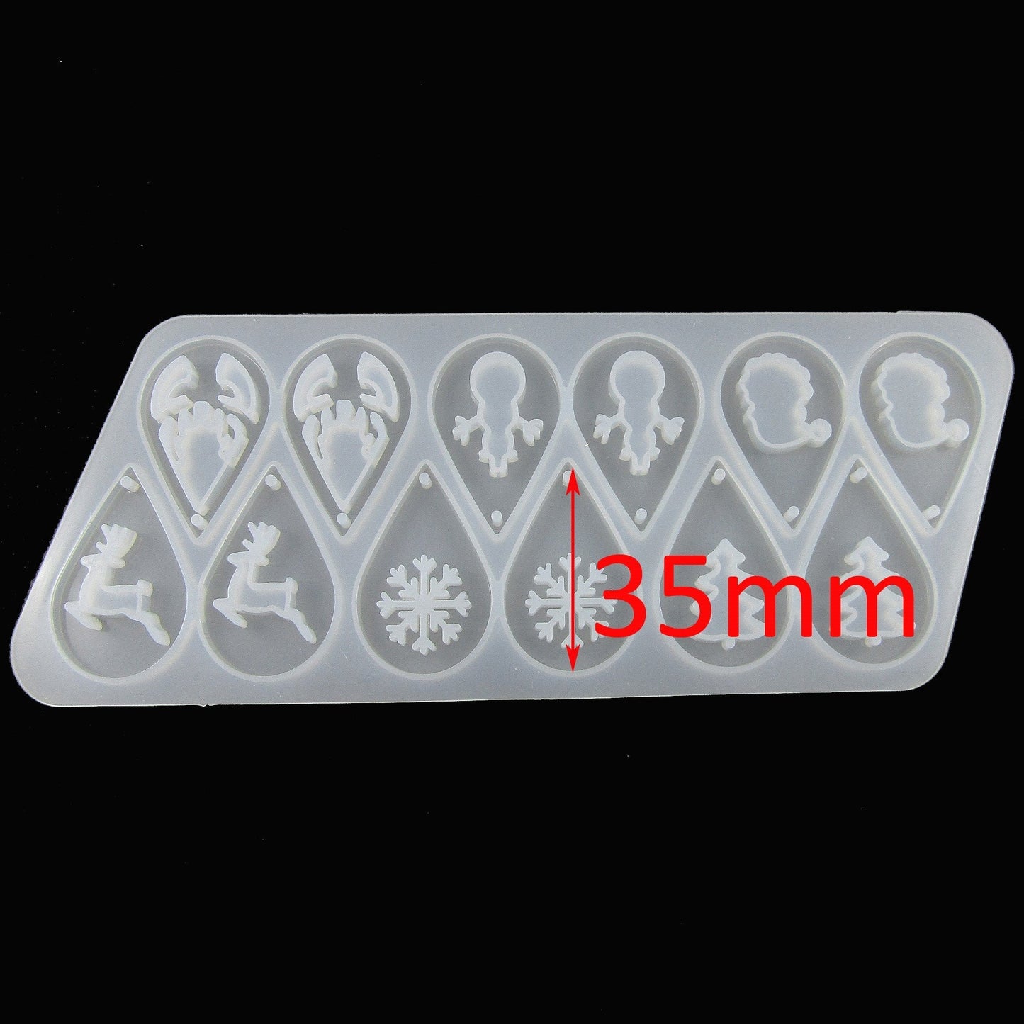 Mixed Teardrop Xmas Earring Pairs Pendant Silicone Mould UV or Epoxy Resin