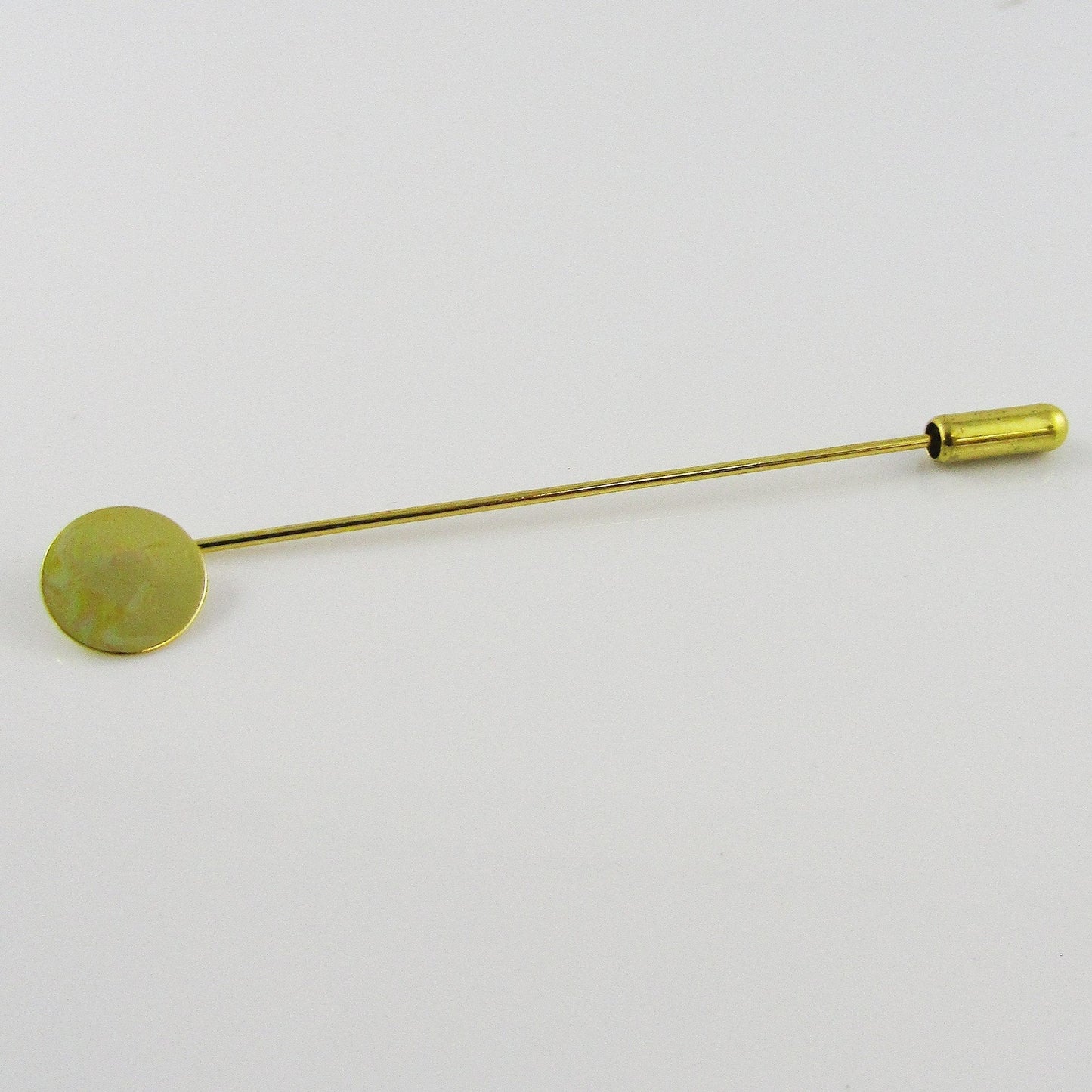 Bulk 5pk DIY 70mm Cabochon Setting Stick Pin Brooch 10mm Glue Pad Siver or Gold
