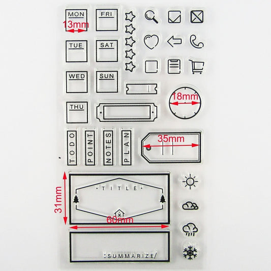 Journaling Diary Planner Clear Stamp Silicone Rubber Scrapbooking Card Making