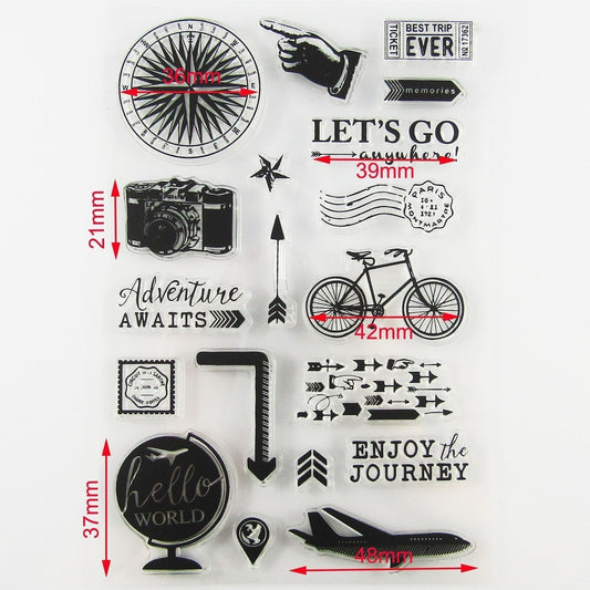 Let's Go Holiday Travel Clear Stamp Silicone Rubber Scrapbooking Card Making