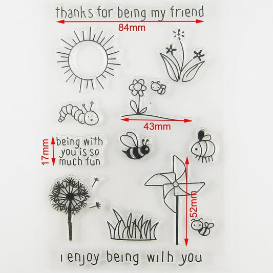 Thanks for Being my Friend Clear Stamp Silicone Rubber Scrapbooking Card Making