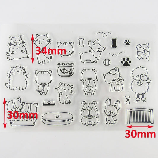 Cartoon Critters & Pets Clear Stamp Silicone Rubber Scrapbooking Card Making