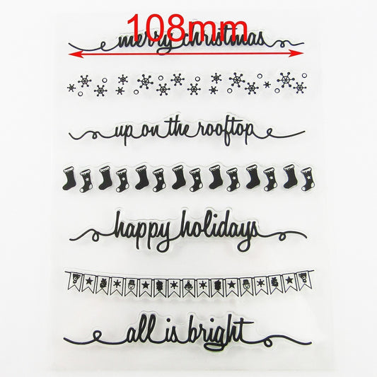 Christmas Messages Borders Clear Stamp Silicone Rubber Scrapbooking Card Making