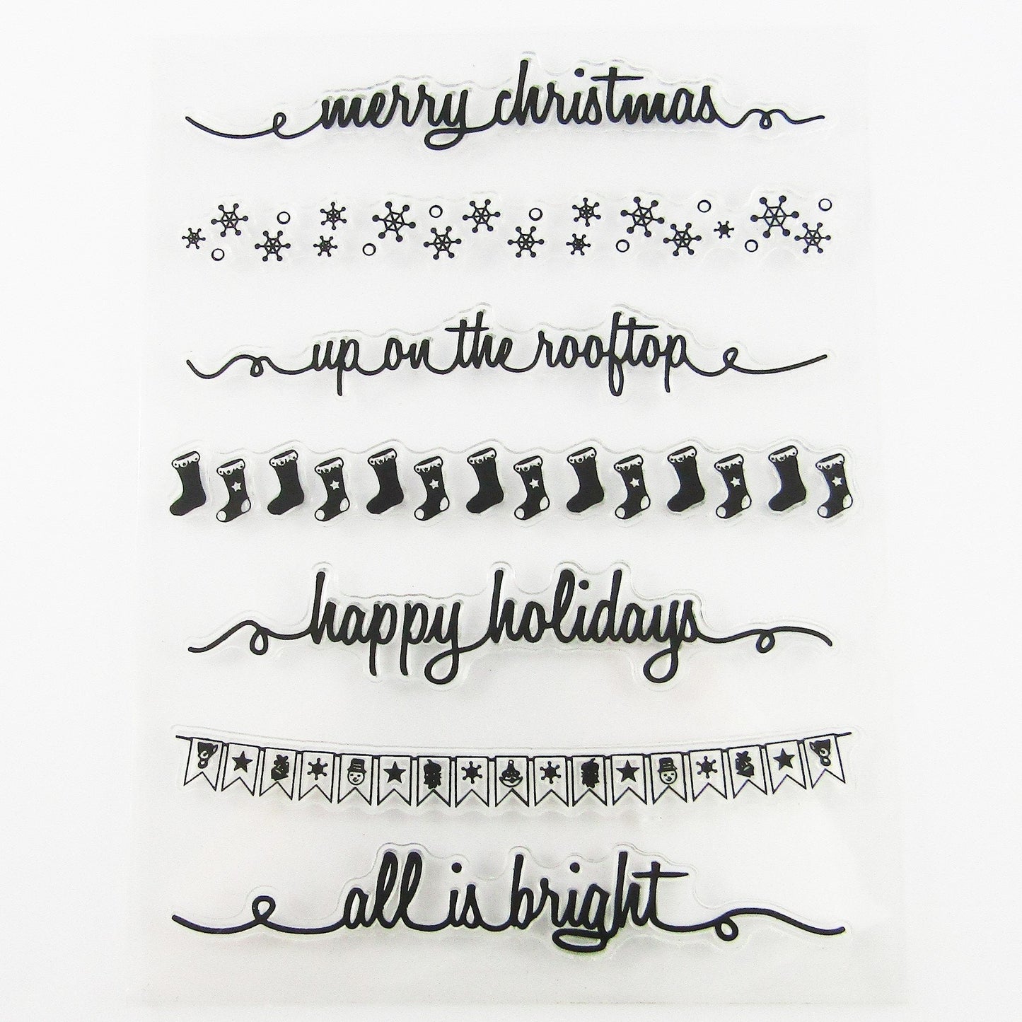 Christmas Messages Borders Clear Stamp Silicone Rubber Scrapbooking Card Making