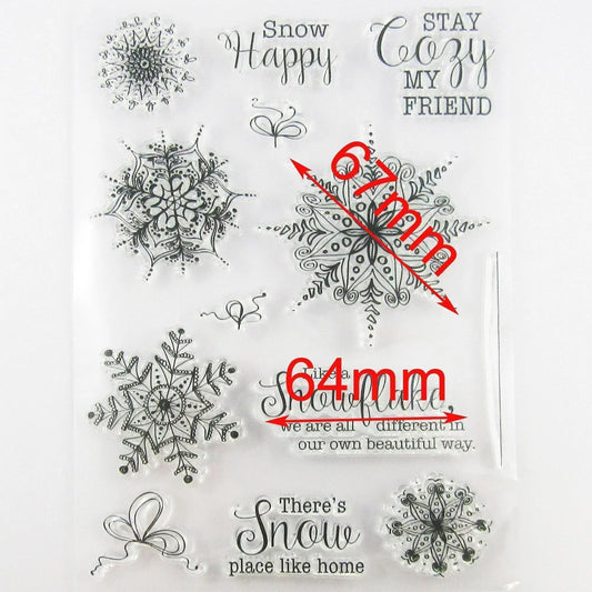 Beautiful Snowflake Clear Stamp Silicone Rubber Scrapbooking Card Making