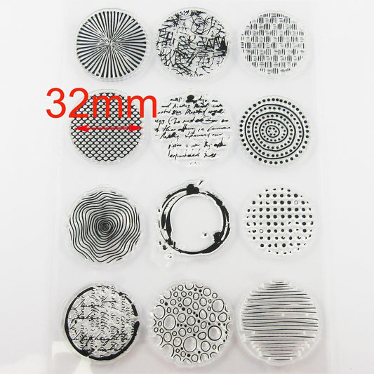 Round Accent Backgrounds Clear Stamp Sheet Silicone Journal Scrapbook Cards