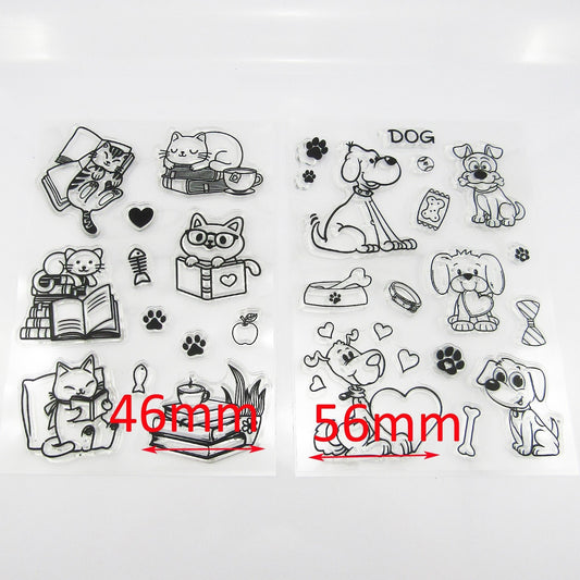 Cats & Dogs Clear Stamp Sheets Set Silicone Journal Scrapbook Cards
