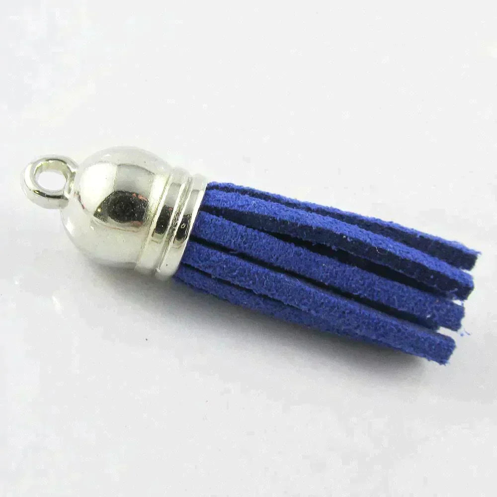 10pce Faux Suede Tassel 35-37mm CCB Acrylic Cap Pick Colour Fashion Accessory