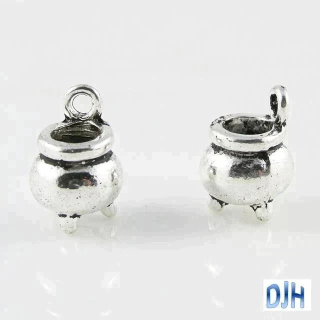 Bulk Witch Cauldron Charm Pendant Magic Spells Halloween 12x8mm Select Qty