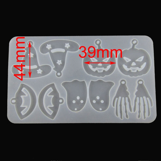 Halloween Earring Pumpkin Witch Vampire Silicone Casting Mould for Epoxy Resin
