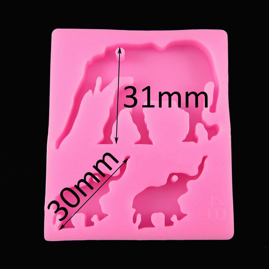 Elephant Earring Necklace Pendant Silicone Mould UV or Epoxy Resin