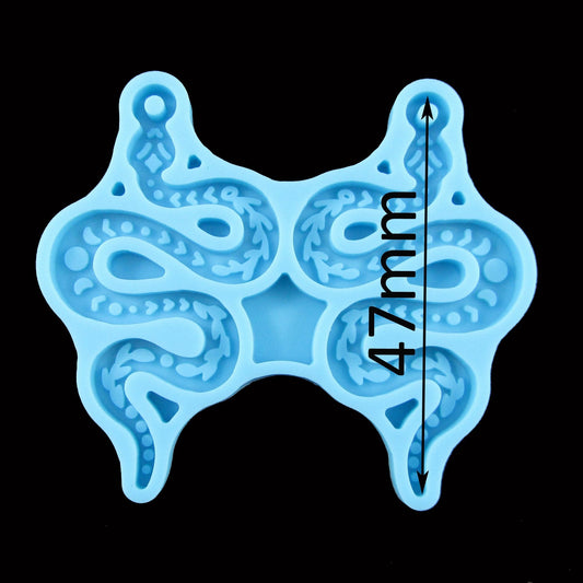 Celestial Serpent Snake Pendant Earring Silicone Mould for Epoxy Resin