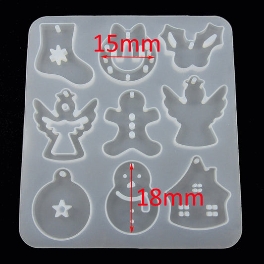 Mixed Christmas Pendants Earring Silicone Mould UV or Epoxy Resin