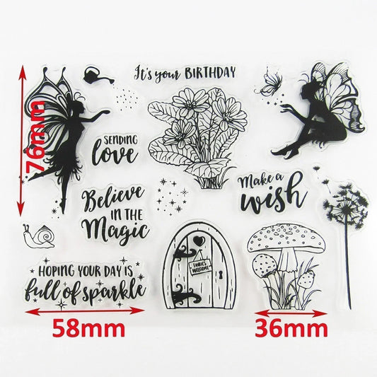 Fairy Magic Birthday Clear Stamp Silicone Rubber Scrapbooking Card Making